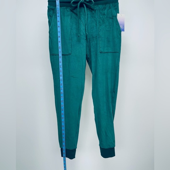 Stars Above Womens Size Xs Lounge Jogger Green Velour Sweat Pants w/ Draw String - Picture 8 of 11